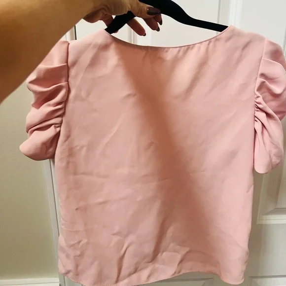 Amanda Uprichard Blush Puff Sleeve Blouse - Picture 4 of 4